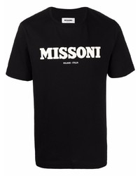 T-shirt girocollo stampata nera e bianca di Missoni