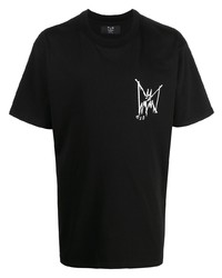T-shirt girocollo stampata nera e bianca di MJB Marc Jacques Burton