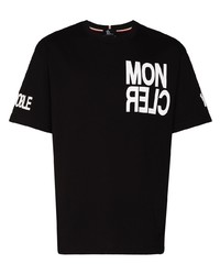 T-shirt girocollo stampata nera e bianca di MONCLER GRENOBLE