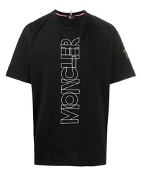 T-shirt girocollo stampata nera e bianca di MONCLER GRENOBLE