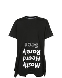 T-shirt girocollo stampata nera e bianca di Mostly Heard Rarely Seen