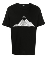 T-shirt girocollo stampata nera e bianca di MSFTSrep