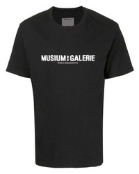 T-shirt girocollo stampata nera e bianca di Musium Div.