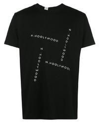 T-shirt girocollo stampata nera e bianca di N. Hoolywood