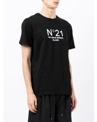 T-shirt girocollo stampata nera e bianca di N°21