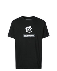 T-shirt girocollo stampata nera e bianca di Neighborhood