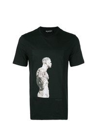 T-shirt girocollo stampata nera e bianca di Neil Barrett
