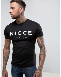 T-shirt girocollo stampata nera e bianca di Nicce London