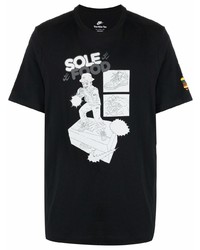 T-shirt girocollo stampata nera e bianca di Nike