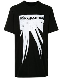 T-shirt girocollo stampata nera e bianca di Niløs