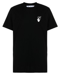 T-shirt girocollo stampata nera e bianca di Off-White