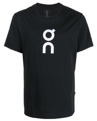 T-shirt girocollo stampata nera e bianca di ON Running
