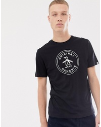 T-shirt girocollo stampata nera e bianca di Original Penguin