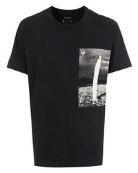 T-shirt girocollo stampata nera e bianca di OSKLEN