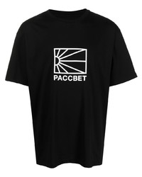 T-shirt girocollo stampata nera e bianca di PACCBET