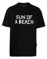 T-shirt girocollo stampata nera e bianca di Palm Angels