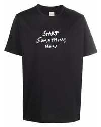 T-shirt girocollo stampata nera e bianca di Paul Smith