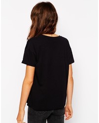 T-shirt girocollo stampata nera e bianca di Asos