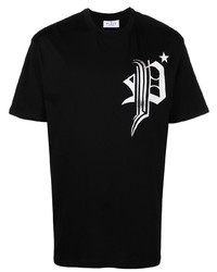 T-shirt girocollo stampata nera e bianca di Philipp Plein