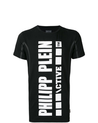 T-shirt girocollo stampata nera e bianca di Philipp Plein