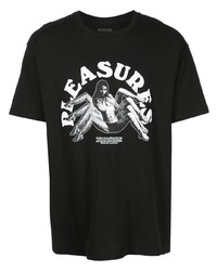 T-shirt girocollo stampata nera e bianca di Pleasures