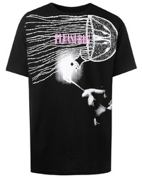 T-shirt girocollo stampata nera e bianca di Pleasures