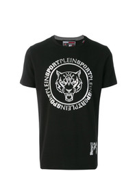 T-shirt girocollo stampata nera e bianca di Plein Sport