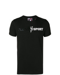 T-shirt girocollo stampata nera e bianca di Plein Sport