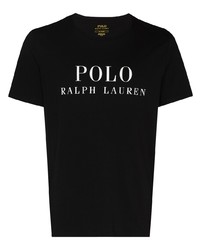 T-shirt girocollo stampata nera e bianca di Polo Ralph Lauren