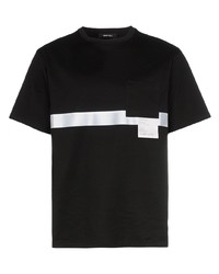 T-shirt girocollo stampata nera e bianca di Portvel