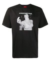 T-shirt girocollo stampata nera e bianca di Pressure