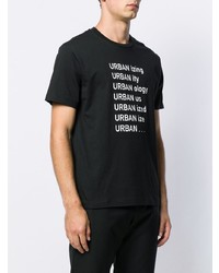 T-shirt girocollo stampata nera e bianca di Les Hommes Urban