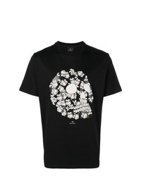 T-shirt girocollo stampata nera e bianca di Ps By Paul Smith