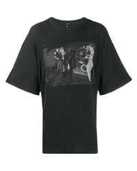 T-shirt girocollo stampata nera e bianca di R13