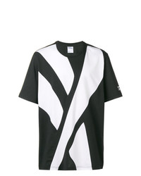 T-shirt girocollo stampata nera e bianca di Reebok