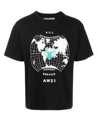 T-shirt girocollo stampata nera e bianca di Reese Cooper® 