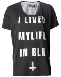 T-shirt girocollo stampata nera e bianca di Religion