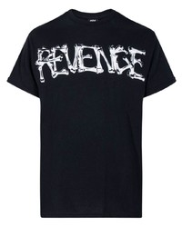 T-shirt girocollo stampata nera e bianca di Revenge