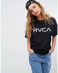 T-shirt girocollo stampata nera e bianca di RVCA