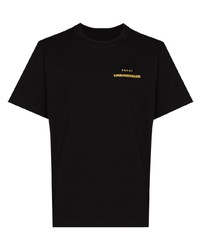 T-shirt girocollo stampata nera e bianca di Sacai