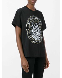 T-shirt girocollo stampata nera e bianca di Christopher Kane