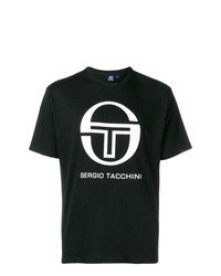 T-shirt girocollo stampata nera e bianca di Sergio Tacchini
