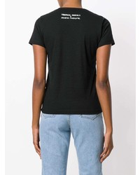 T-shirt girocollo stampata nera e bianca di Societe Anonyme