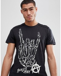 T-shirt girocollo stampata nera e bianca di Solid