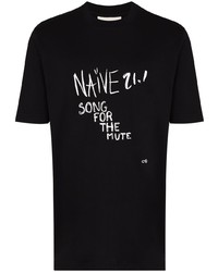 T-shirt girocollo stampata nera e bianca di Song For The Mute