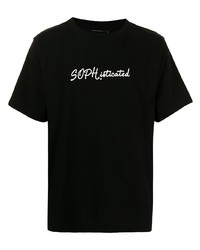 T-shirt girocollo stampata nera e bianca di Sophnet.