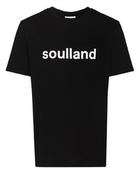 T-shirt girocollo stampata nera e bianca di Soulland