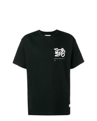 T-shirt girocollo stampata nera e bianca di Stampd