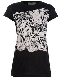 T-shirt girocollo stampata nera e bianca di Stella McCartney