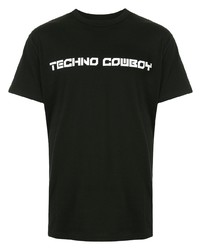 T-shirt girocollo stampata nera e bianca di Strateas Carlucci